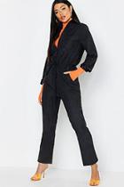 Boohoo Suedette Utility Cargo Jumpsuit