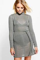 Boohoo Frieda High Neck Knitted Dress