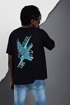 Boohoo Oversized Eagle Silver Lake T-shirt