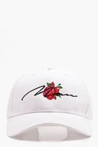 Boohoo Man Rose Embroidered Cap