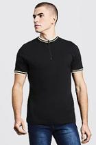 Boohoo Sports Collar Polo With Zip Placket