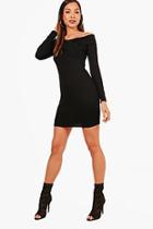 Boohoo Delilah Cross Front Long Sleeved Bodycon Dress