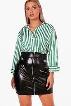 Boohoo Plus Daisy Deep Cuff Stripe Shirt