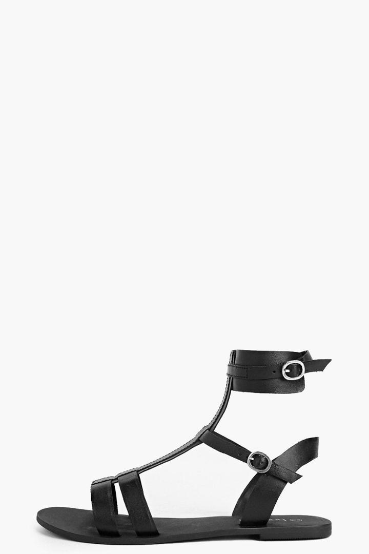 Boohoo Boutique Lucy Multi Strap Gladiator Sandal Black