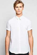 Boohoo Short Sleeve Pattern Shirt White