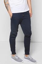 Boohoo Cotton Pique Joggers Navy
