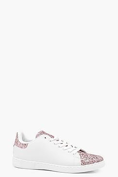 Boohoo Saffron Glitter Panel Trainer