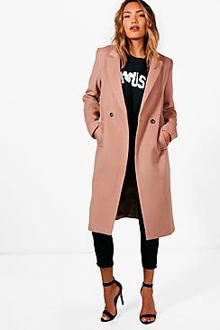 Boohoo Zoey Maxi Double Breasted Coat