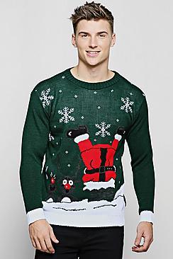 Boohoo Clumsy Santa Christmas Jumper
