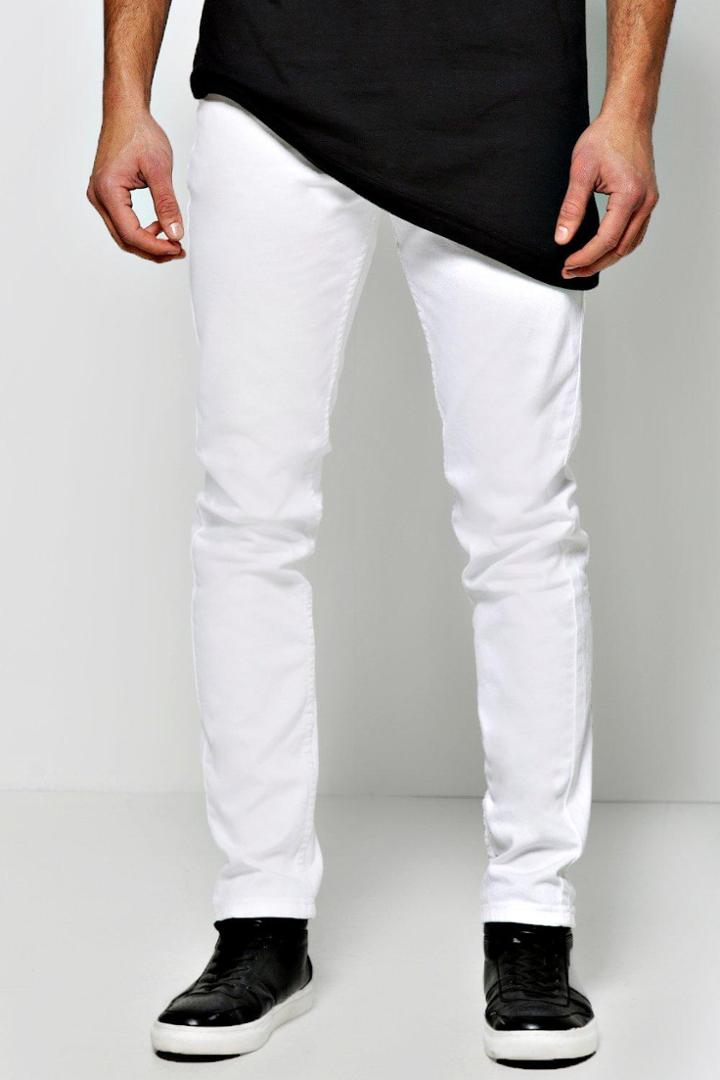 Boohoo Stretch Skinny Jeans White