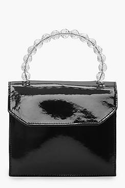 Boohoo Bead Handle High Gloss Mini Cross Body