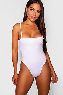 Boohoo Hawaii Square Neck High Leg Swimsuit