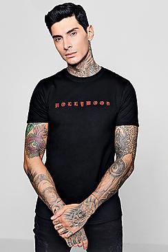 Boohoo Hollywood Embroidered T-shirt