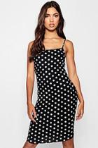 Boohoo Tall Polka Dot Bodycon Dress