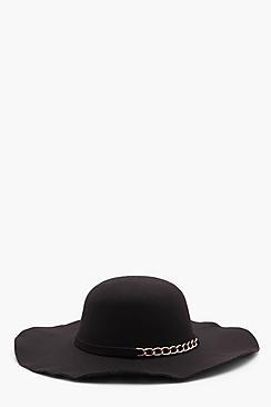 Boohoo Myleene Ring Belt Trim Floppy Hat