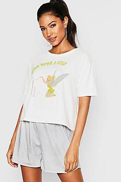 Boohoo Disney Tinkerbell Pj Short Set