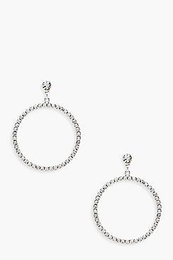 Boohoo Ella Diamante Hoop Earrings