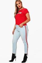 Boohoo Plus Sophia Sports Trim Skinny Jeans