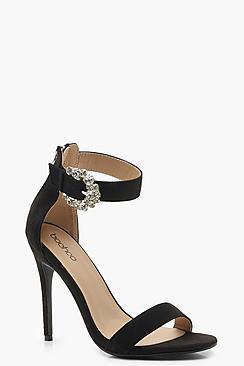Boohoo Embellished Buckle 2 Part Heels