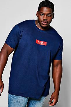 Boohoo Big And Tall Man Logo Chest Print T-shirt