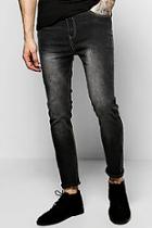 Boohoo Skinny Fit Charcoal Jeans With Blasting