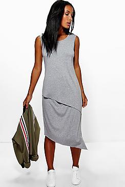 Boohoo Maria Wrap Front Sleeveless Midi Dress