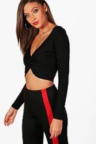Boohoo Tall Knot Front Crop Top