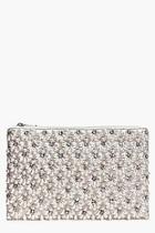 Boohoo Connie Boutique Scalloped Bridal Beaded Clutch