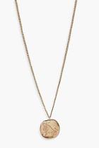 Boohoo Capricorn Zodiac Coin Pendant Necklace