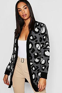 Boohoo Tall Leopard Print Cardigan