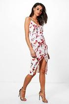 Boohoo Miranda Floral Print Strappywrap Midi Dress