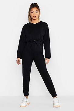 Boohoo V Neck Drawcord Sweat & Cuff Bottom Jogger
