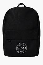 Boohoo Black Backpack With Man Logo