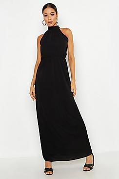 Boohoo Woven High Neck Maxi Dress