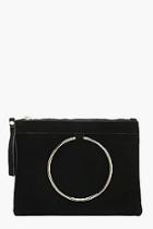 Boohoo Large Ring Suedette Clutch Bag