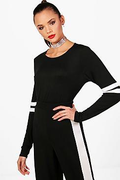Boohoo Tall Sarah Baseball Long Sleeve Top