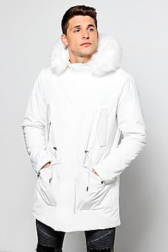 Boohoo Faux Fur Lined Hooded Parka