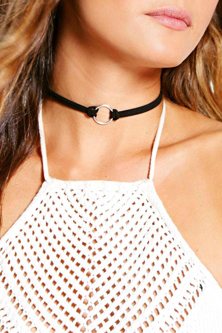 Boohoo Lauren Circle Link Choker Black