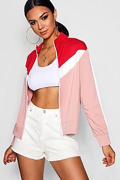Boohoo Rebecca Retro Colour Block Bomber
