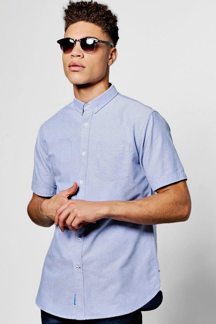 Boohoo Blue Short Sleeve Shirt Blue