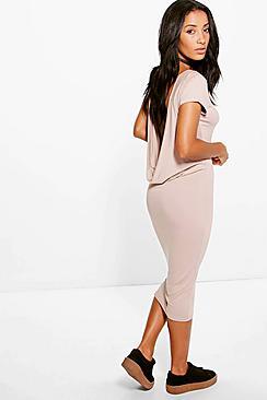 Boohoo Candice Drop Back Midi Dress