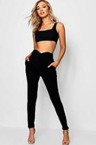 Boohoo Pleated Wrap Front Trousers
