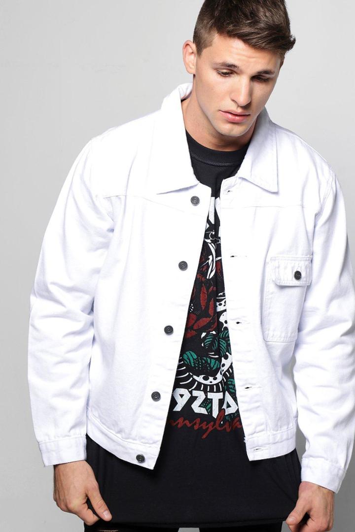 Boohoo Oversized Box Fit Jean Jacket White
