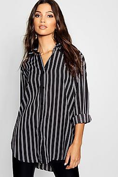 Boohoo Stripe Oversized Shirt