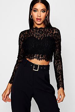 Boohoo Maddie Premium Lace Crop Top