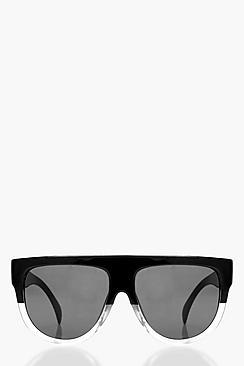 Boohoo Leah Flat Frame Contrast Sunglasses