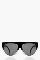 Boohoo Leah Flat Frame Contrast Sunglasses