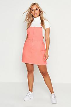 Boohoo Plus Hidden O-ring Zip Pinafore Dress