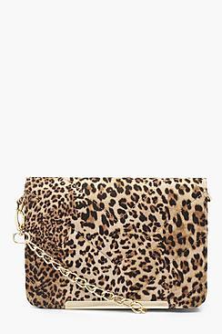 Boohoo Leopard Quilted Cross Body
