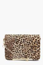 Boohoo Leopard Quilted Cross Body